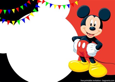 Free Printable Cute Mickey Mouse Invitation Templates Mickey Mouse