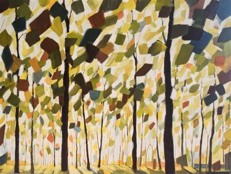 The Suns Warmth New Abstracted Forest Painting Holly Van Hart