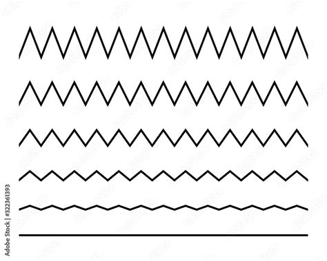 Zigzag Seamless Wave Lines Set Wavy Wiggly Black Horizontal Line With Edge Frame Underlines