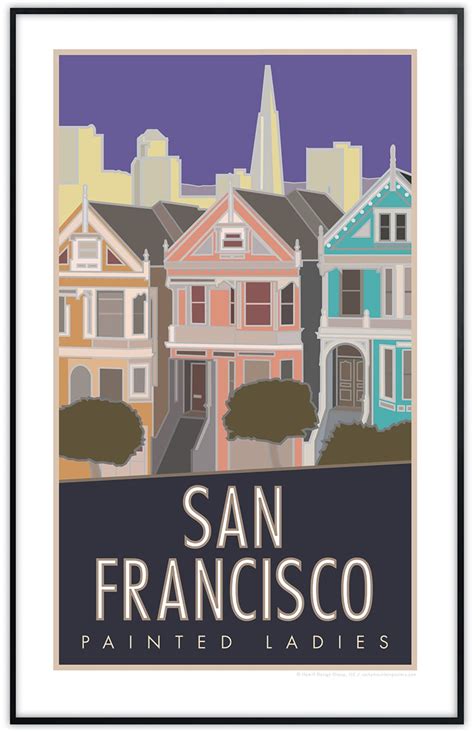 San Francisco Painted Ladies California Poster Travel Posters