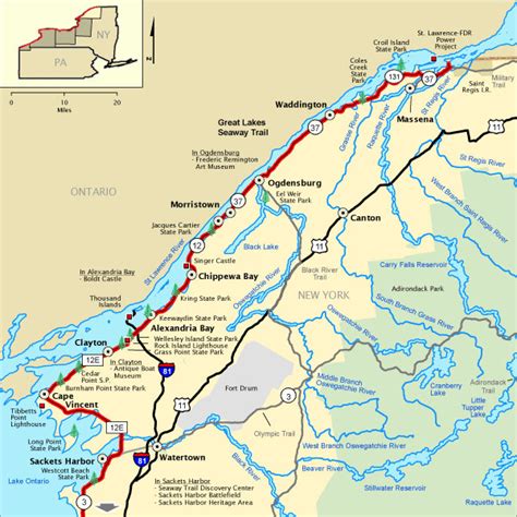 St Lawrence River Map Usa