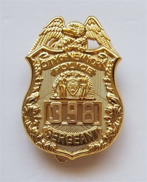 New York Police Sergeant Badge 398 Etsy