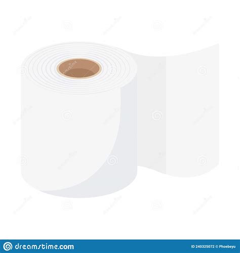 Tissue Paper Roll Cartoon Vector Illustration Isolated Object Stock