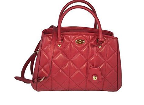 Classic Red Quilted Leather Small Carryall Margot Purse F36679