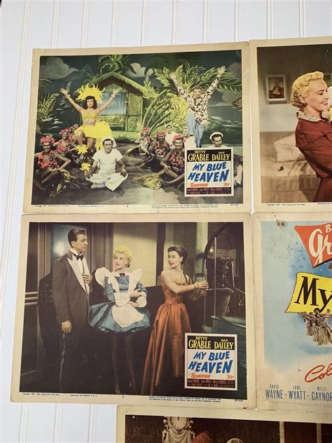 1950 My Blue Heaven Title Card And Lobby Cards Betty Grable Dan Dailey