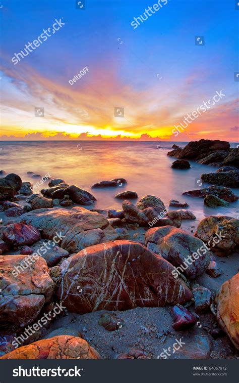 Tropical Beach At Sunset Nature Background Stock Photo 84067912 Shutterstock