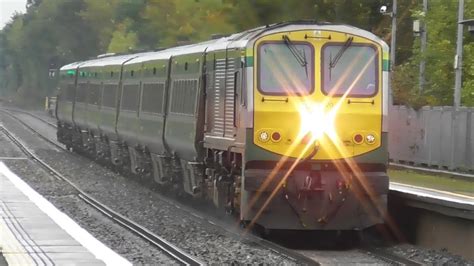 Irish Rail 201 Class Loco And Mark 4 Intercity Train Monasterevin Station Kildare Youtube