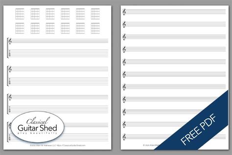 Free Sheet Music Paper Notation Plus Guitar Tabs And Grids