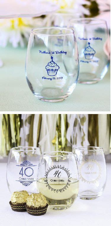 Check out the details and pass these babies around at a college grab party or a new year's event! Personalized 9 oz. Birthday Stemless Wine Glass | Beau ...
