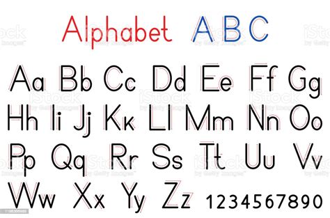 English Alphabet Letters And Numbers Capital And Lowercase Letter Abc