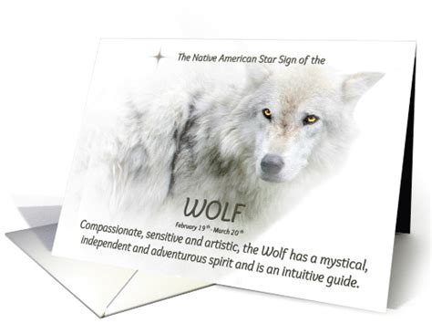 Native American Star Sign Zodiac The Wolf 219 320 Pisces Card