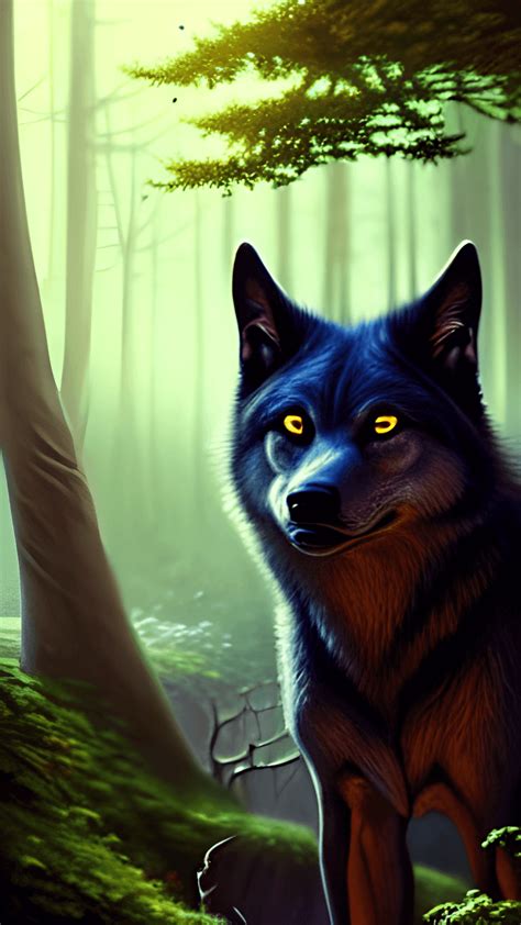 Black Wolf With Green Eyes Wallpaper