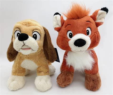 Set Of 2 The Fox And The Hound Copper Dog Tod Todd Fox Stuffed Plush