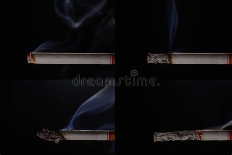 Lit Cigarette With Smoke Stock Image Image Of Lifestyle 96723959