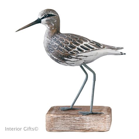 Archipelago Sandpiper Standing Straight D205 Bird Wood Carving Sea And