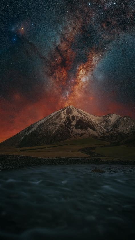 Milky Way Over A Lake Coleridge Stream New Zealand 2048x1152 Oc