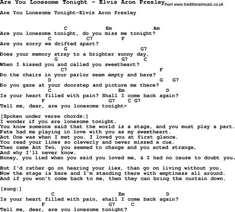 Song Are You Lonesome Tonight By Elvis Aron Presley Song Lyric For