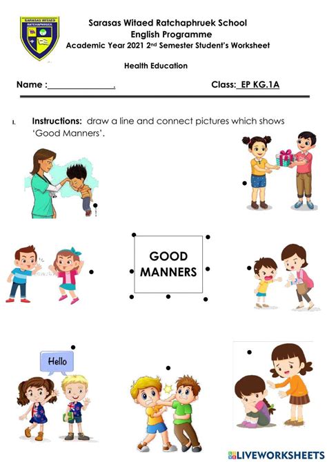Pdf Online Worksheet Good Manners Live Worksheets