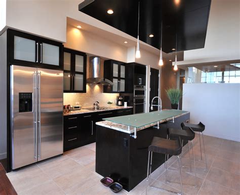 Adding glass inserts offers a bright, airy, modern feel. Urban Kitchen - Contemporary - Kitchen - Phoenix - by ...