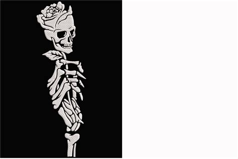 Skeleton Hand Holding Rose · Creative Fabrica