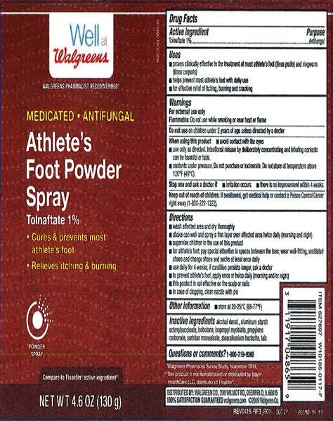 Ndc 23667 818 Walgreens Medicated Antifungal Athletes Foot Spray