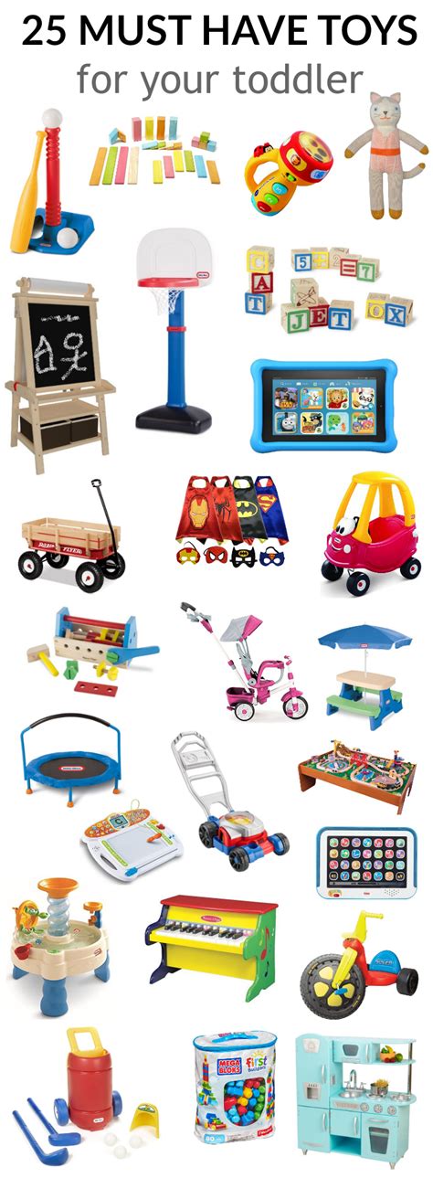 These toys are generally designed to help toddlers develop their motor and cognitive skills. 25 Must Have Toddler Toys - Katie Did What
