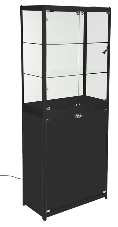 Buy now for wholesale pricing & fast shipping on displaycabinets2go.com! Black Portable Display Case | Glass Cabinet with Enclosed ...