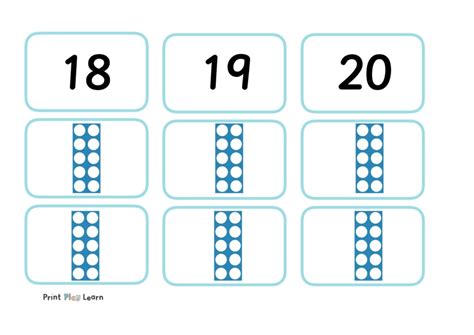 Number Cards Numicon 0 20 Printable Teaching Resources Print Play