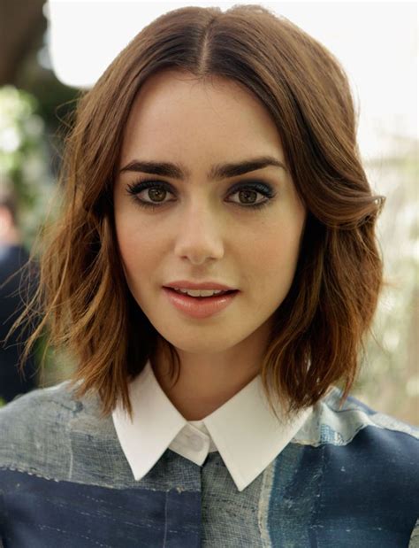 The Secret To Lily Collins Textured Bob Stylecaster Lily Collins