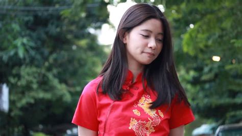 Portrait Of Thai Teen Beautiful Stock Footage Video 100
