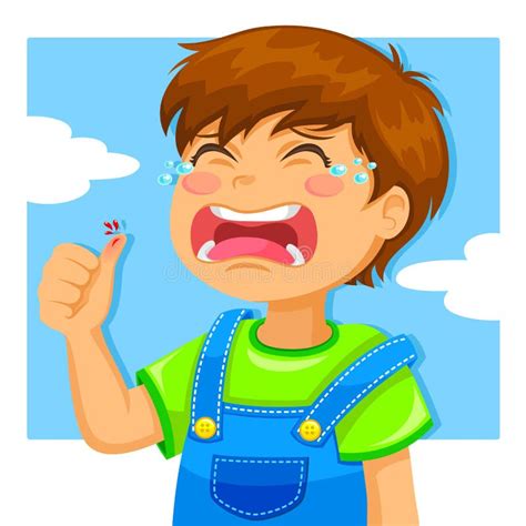 Cartoon Sitting And Crying Little Baby Boy Stock Vector Illustration