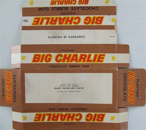 1970s Display Box For Big Charlie Chocolate Bubble Gum Sticks ~ Loved