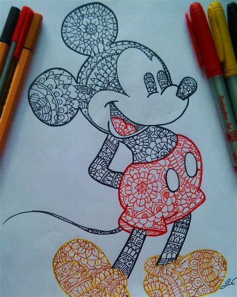 Mickey Mouse Pintado Con Mandalas Dibujos Mandalas Disney Dibujos