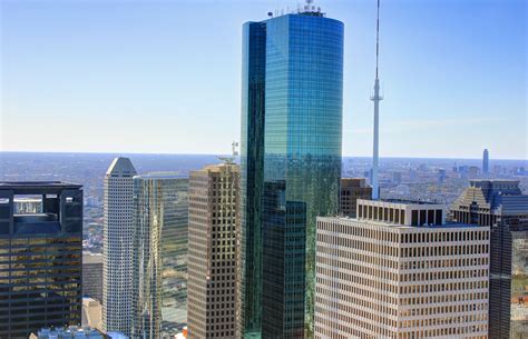 Closer View Of Skyscrapers In Houston Texas Image Free Stock Photo