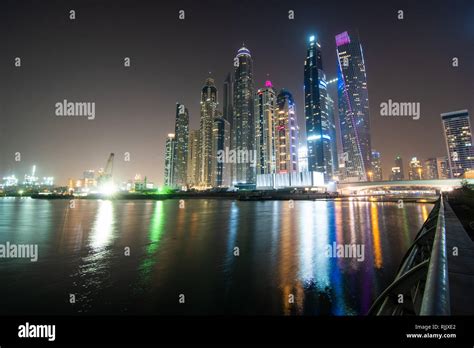 Dubai United Arab Emirates October 2018 Dubai At Night Dubai