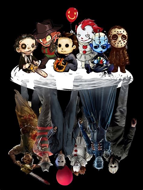 Chibi Horror Characters' Reflection PNG File Digital | Etsy