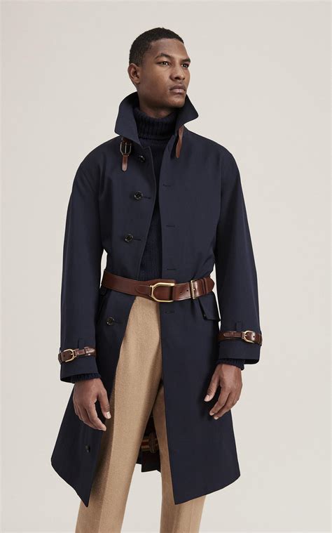 Navy blue trench coat men's