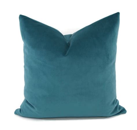 Deep Turquoise Sueded Velvet Throw Pillow Covers 18x18 Etsy Teal