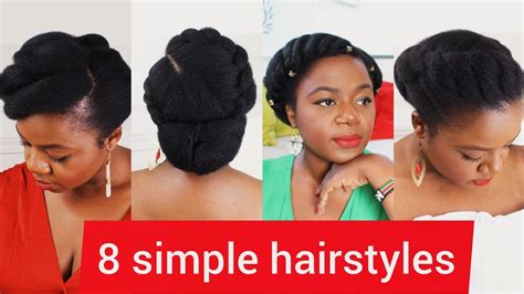 8 Simple And Easy Natural Hairstyles On Natural Hair Youtube