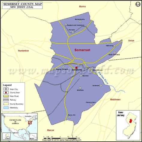 Somerset County Map New Jersey