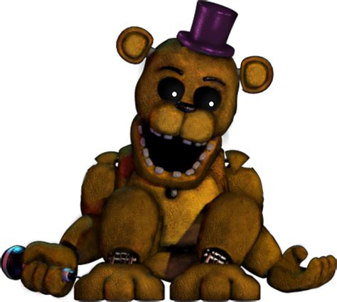 Fixed Withered Golden Freddy But With A Purple Hat Fiveyearsatfreddys