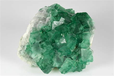 3 Green Fluorescent Cubic Fluorite Crystals Madagascar 183903