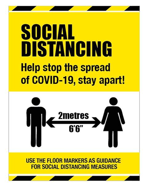 Social Distancing Sign Help Stop The Spread Stay Apart Floor