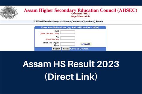 Assam HS Result 2024 Resultsassam Nic In AHSEC 12th Class Marksheet
