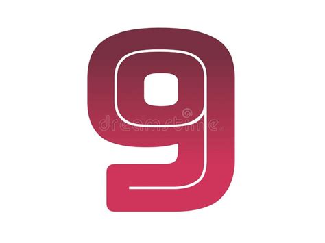 Number 9 Of The Alphabet Made With A Color Gradient From Red Tot Pink