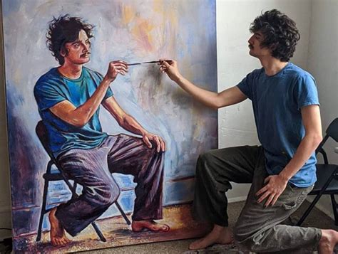 Man Makes A Painting In Which He Is Painting Himself Painting Himself