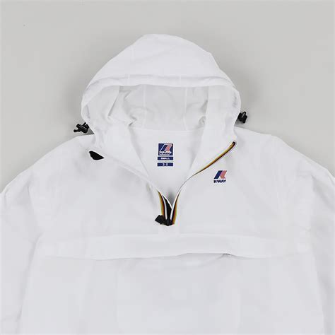 k way mens le vrai leon 3 0 anorak lightweight mac jacket white