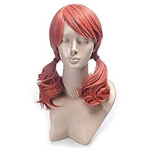 Toptheway Long Wavy Orangepink Anime Cosplay Synthetic Hair Wig