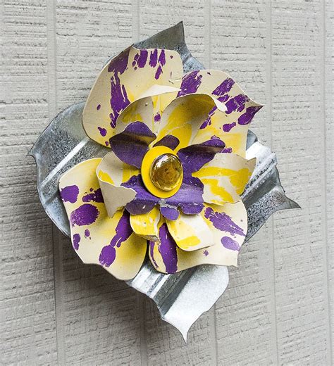 Galvanized Metal Flower Use As Yard Art Or Indoor Outdoor Etsy