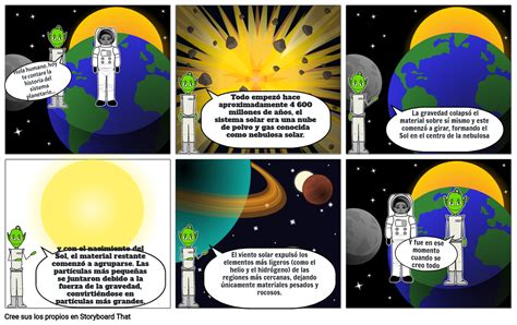 Historieta Como Se Formo El Sistema Solar Storyboard